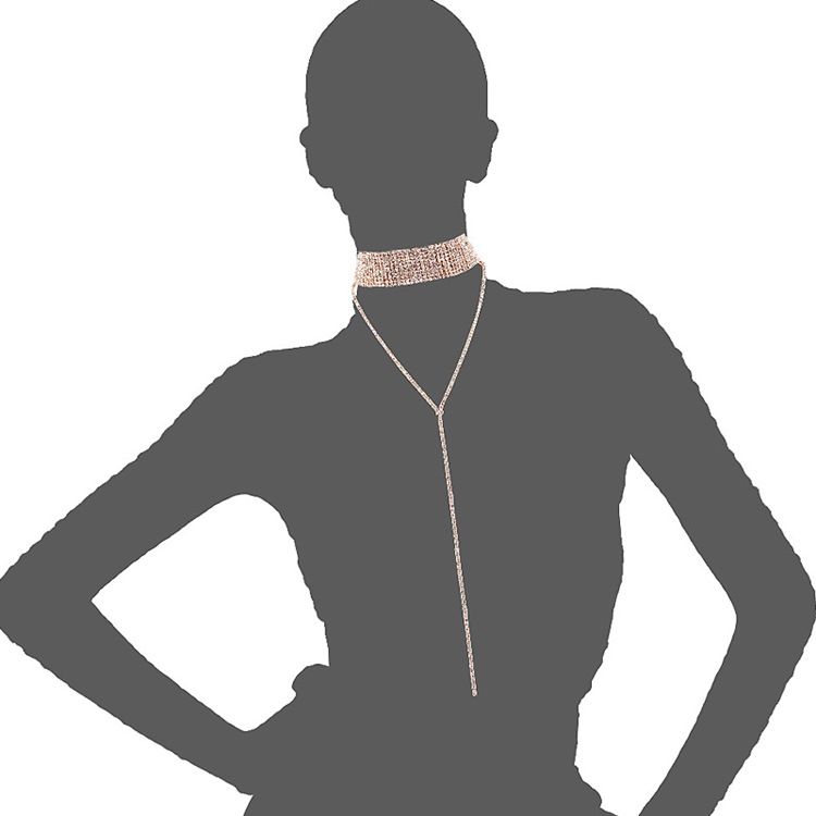 Colar Gargantilha De Strass Espumante Completo