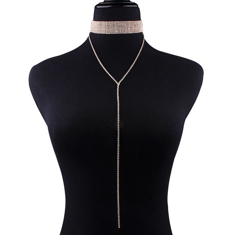 Colar Gargantilha De Strass Espumante Completo
