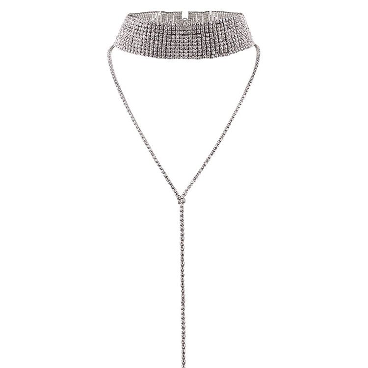Colar Gargantilha De Strass Espumante Completo