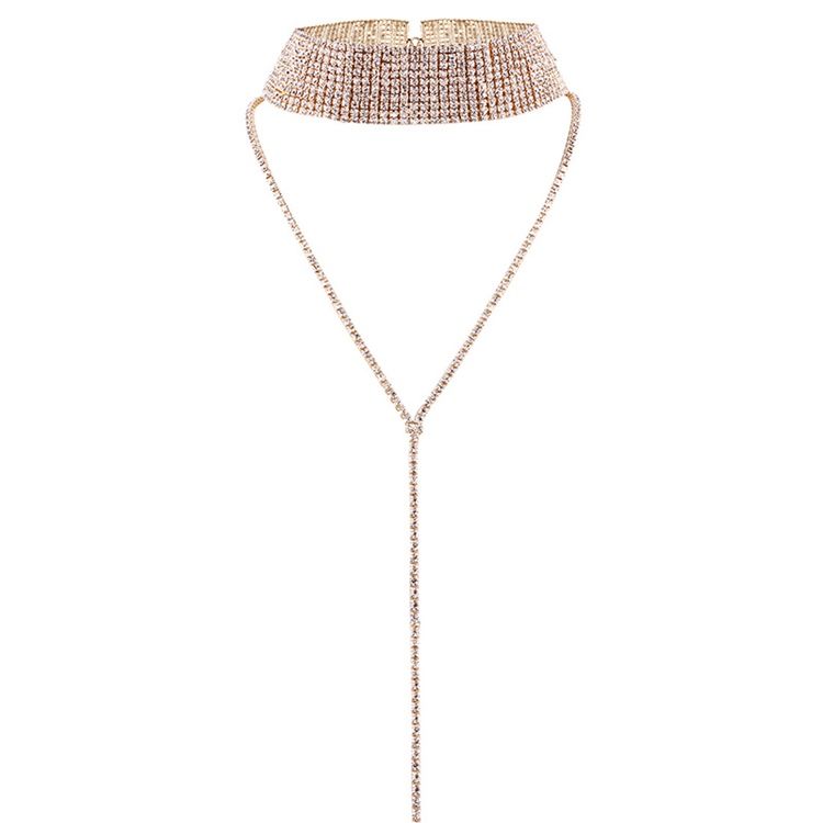 Colar Gargantilha De Strass Espumante Completo