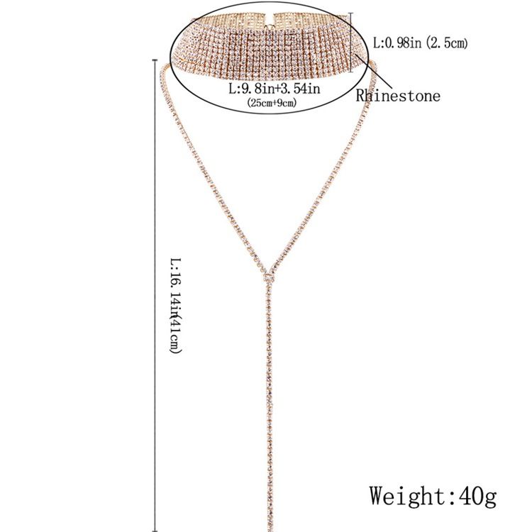 Colar Gargantilha De Strass Espumante Completo