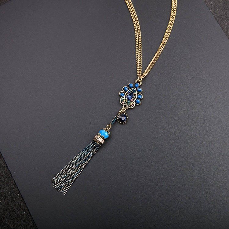 Colar Pingente Tassels Beads