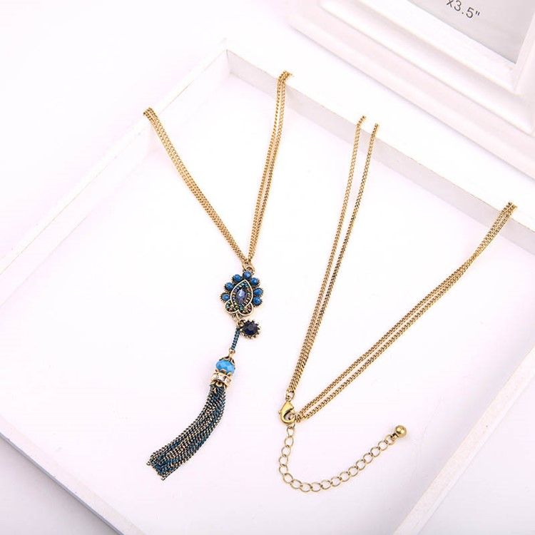 Colar Pingente Tassels Beads