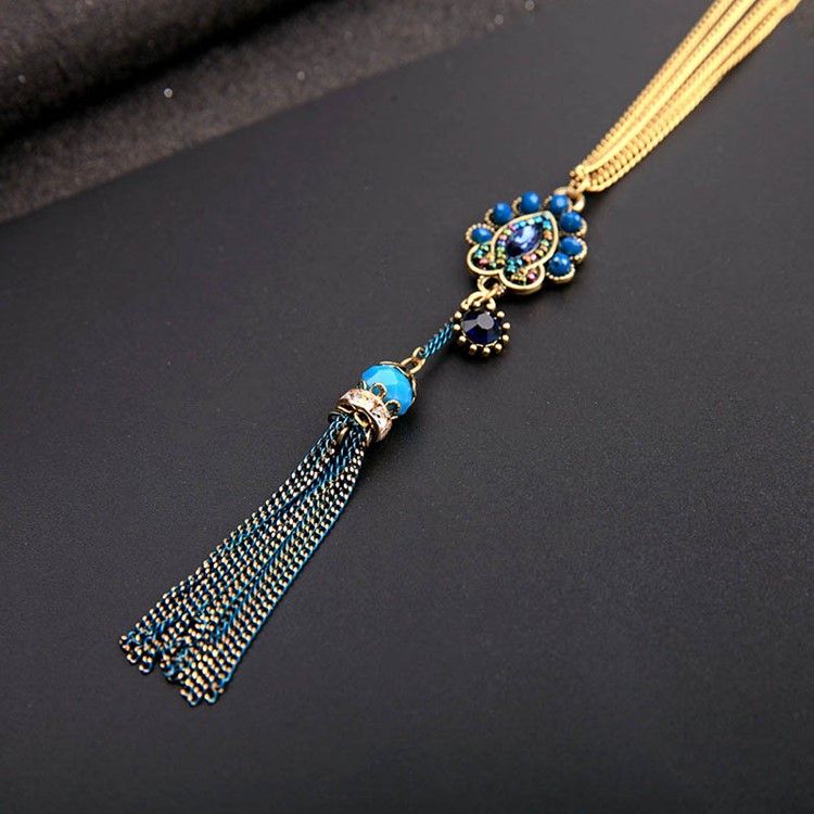 Colar Pingente Tassels Beads