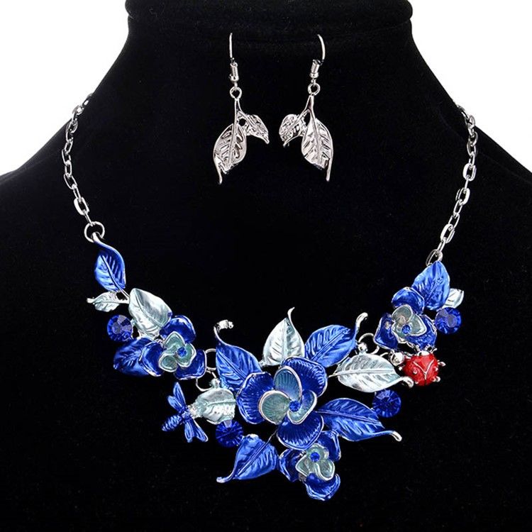 Conjunto De Joias De Flores Ultravioleta Para Mulheres