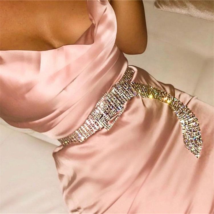 Pin Buckle Fashion Cinto Diamante
