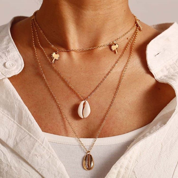 Pingente Conch Colar Feminino Vintage