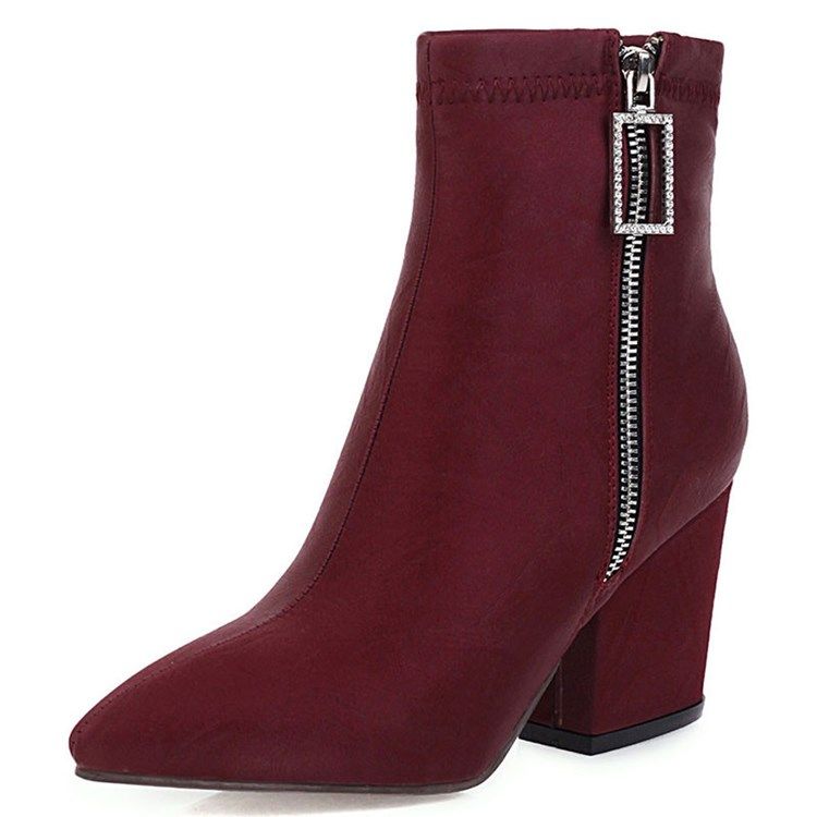 Botas Casuais Com Dedo Do Pé Pontudo Feminino