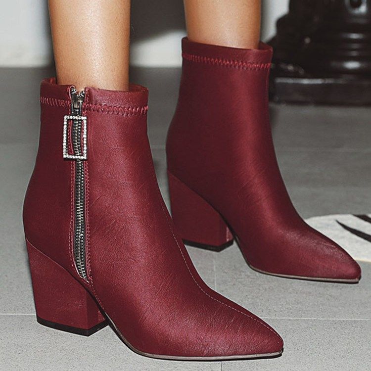 Botas Casuais Com Dedo Do Pé Pontudo Feminino