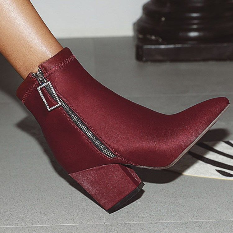 Botas Casuais Com Dedo Do Pé Pontudo Feminino
