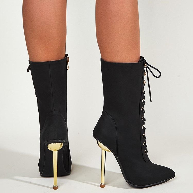 Botas Casuais De Salto Agulha Simples