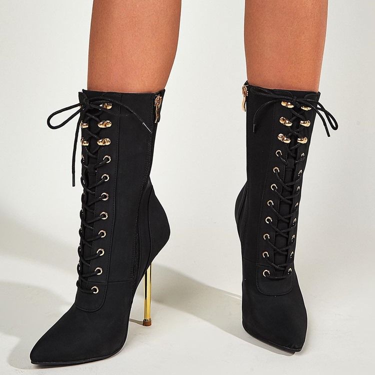 Botas Casuais De Salto Agulha Simples