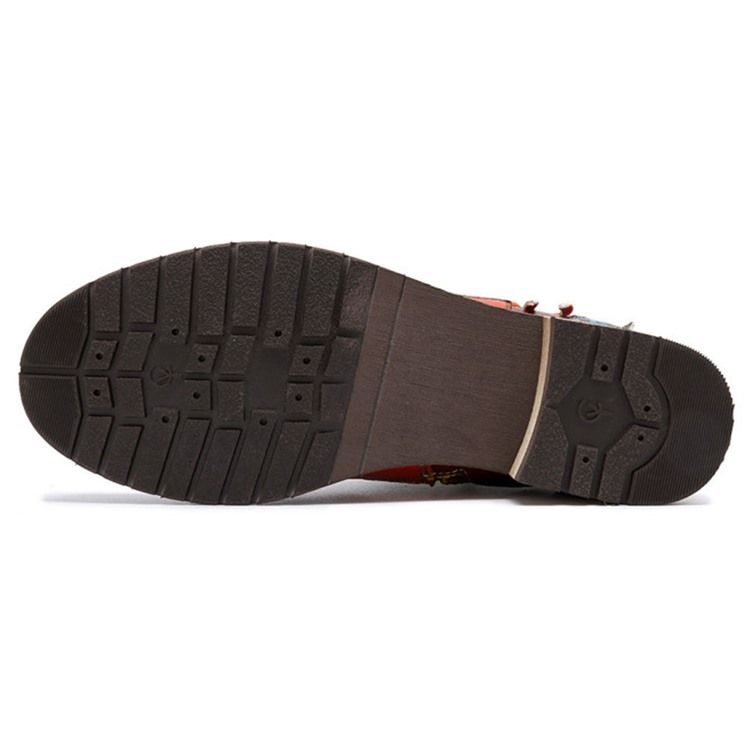 Botas Com Linha De Salto Em Bloco Com Zíper Lateral Feminino