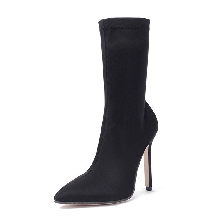 Botas Femininas De Salto Agulha Ponta Lisa Salto Agulha