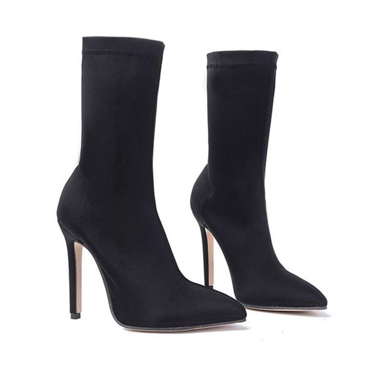 Botas Femininas De Salto Agulha Ponta Lisa Salto Agulha