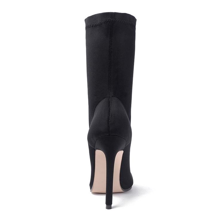 Botas Femininas De Salto Agulha Ponta Lisa Salto Agulha