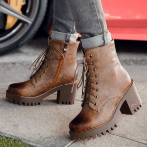 Botas Femininas De Salto Grosso De Salto Redondo