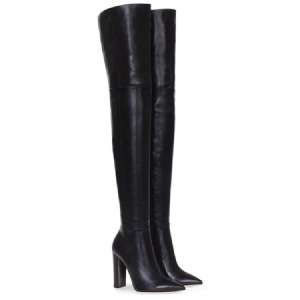 Botas De Fio Dental Feminino Com Salto Grosso E Ponta Pontiaguda