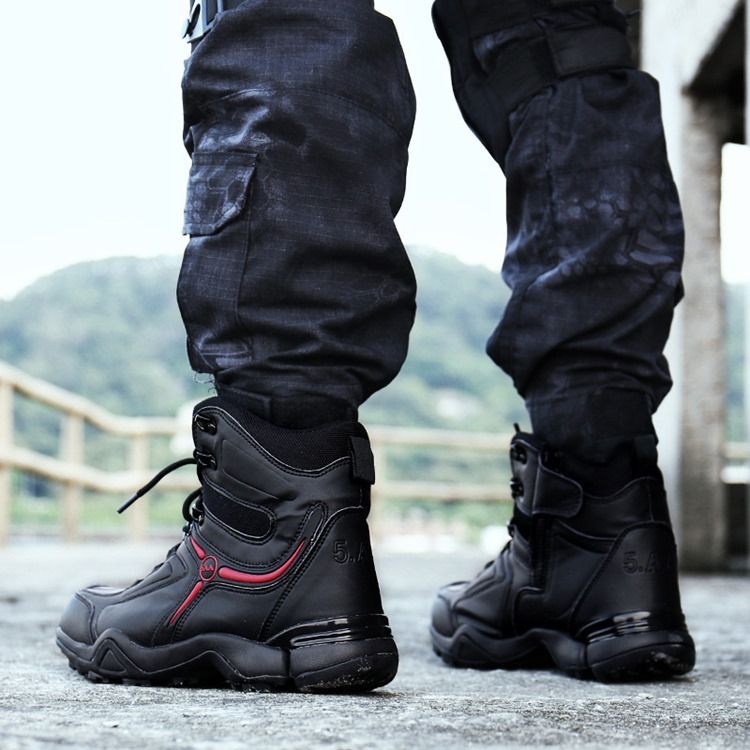 Botas Masculinas Com Biqueira Redonda Patchwork