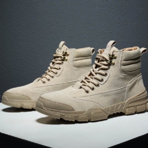 Botas Masculinas Lisas Na Frente Do Dedo Do Pé Redondo