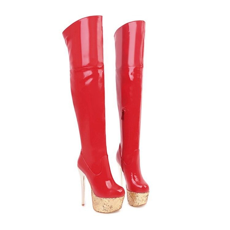 Botas Ocidentais Com Zíper Lateral Feminino Com Ponta Redonda E Salto Agulha