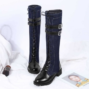 Botas Ocidentais Com Zíper Lateral Redondo Feminino