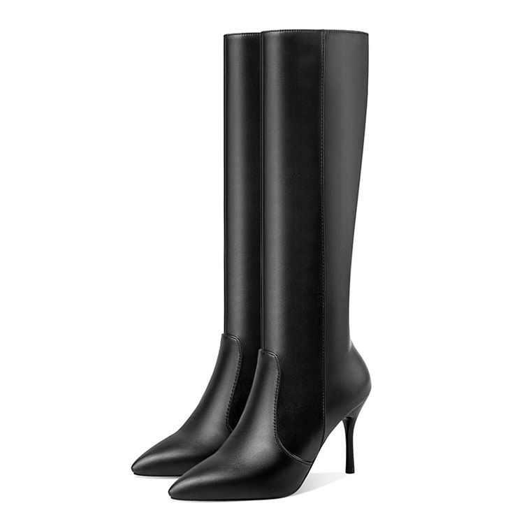 Botas Profissionais Simples De Salto Agulha Com Bico Fino Feminino