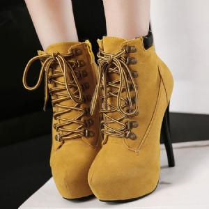 Botas De Salto Alto Combinadas Europeias Femininas