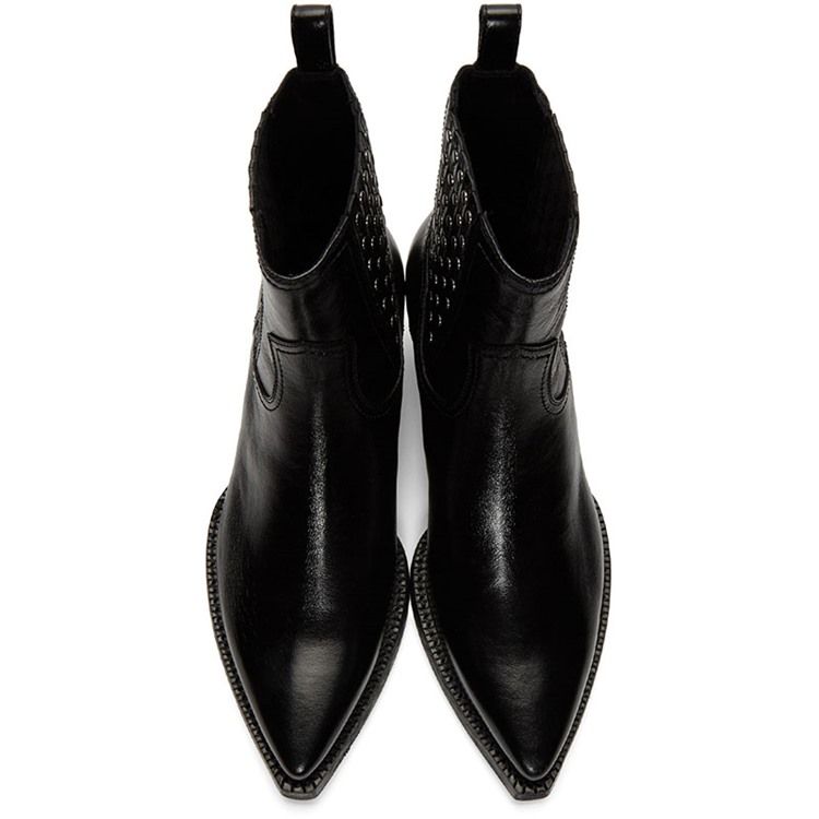 Botas De Tornozelo Casual Simples Deslizantes Femininas Com Dedo Do Pé Pontiagudo