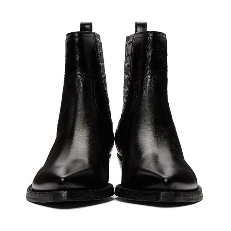 Botas De Tornozelo Casual Simples Deslizantes Femininas Com Dedo Do Pé Pontiagudo