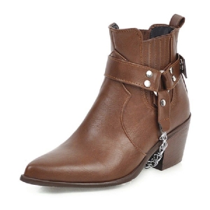 Botas De Tornozelo Feminino Com Salto Largo E Bico Fino