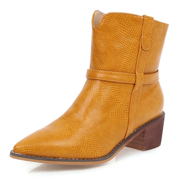 Botas De Tornozelo Feminino Simples Deslizantes