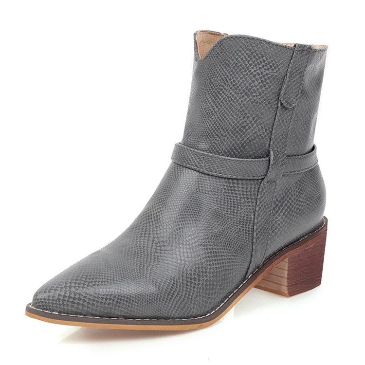 Botas De Tornozelo Feminino Simples Deslizantes