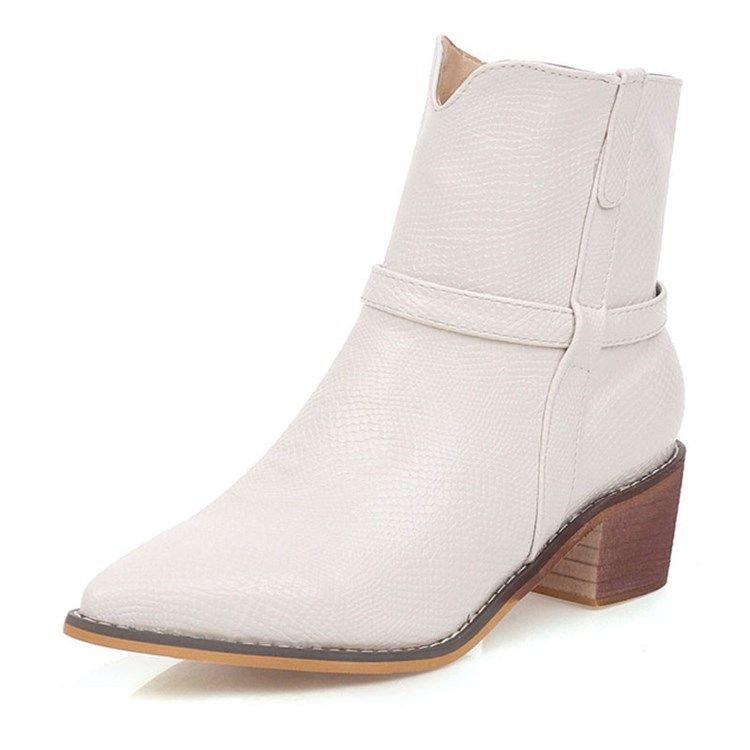 Botas De Tornozelo Feminino Simples Deslizantes