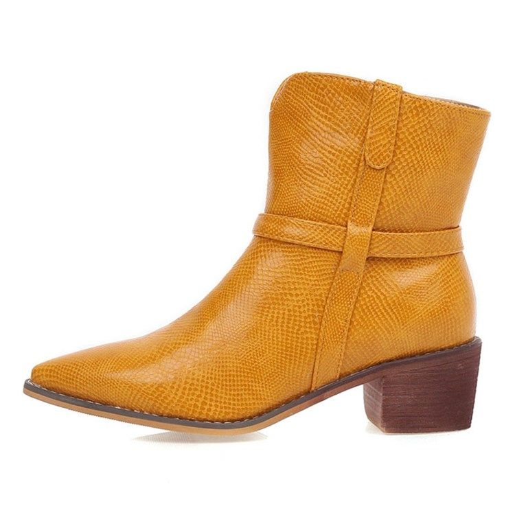 Botas De Tornozelo Feminino Simples Deslizantes