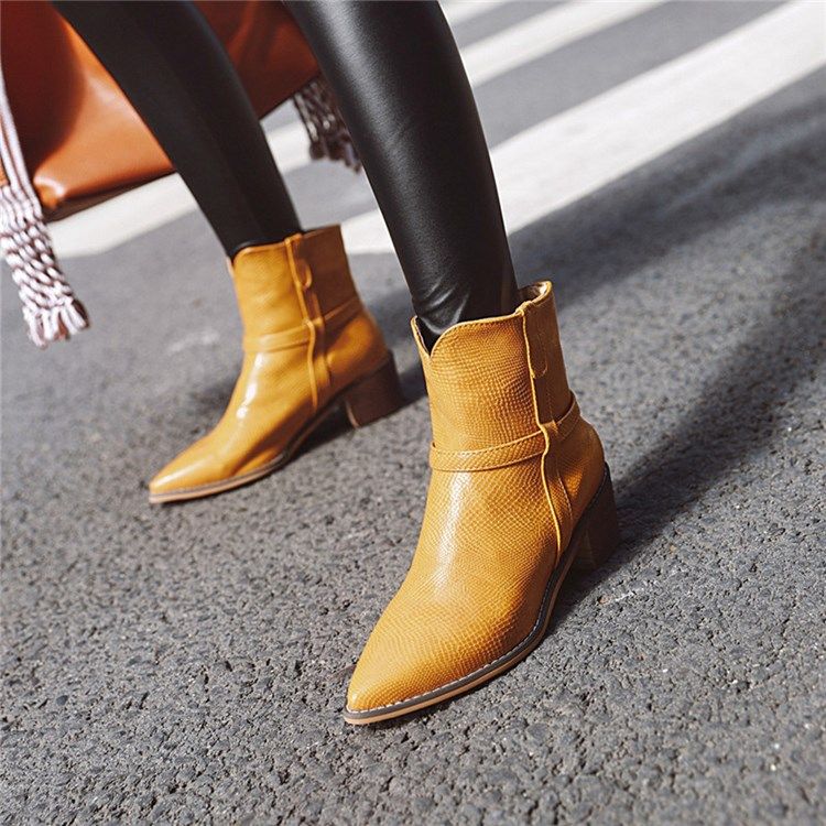 Botas De Tornozelo Feminino Simples Deslizantes