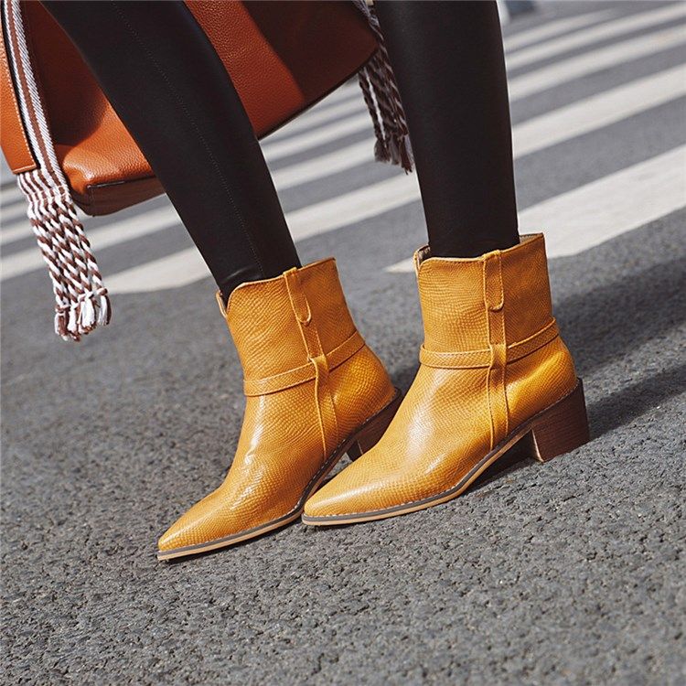 Botas De Tornozelo Feminino Simples Deslizantes