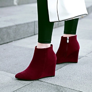 Botas De Tornozelo De Salto Liso Feminino