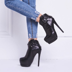 Botas Ultra-altas Pretas Modernas Femininas