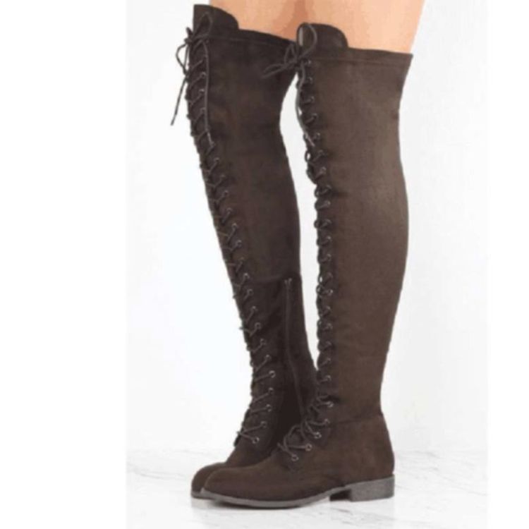 Calcanhar Cross Strap Feminino Botas Altas De Joelho