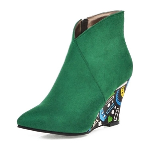 Calcanheira Pontiaguda Cor Bloco Feminino Ankle Boots