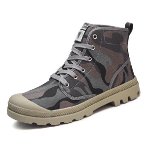 Camuflagem Com Cordões Com Corte Alto Na Parte Superior Redonda Sapatos De Skate Masculinos