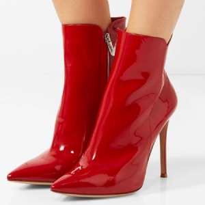 Moda Feminina Botas De Salto Agulha Com Ponta Vermelha E Ponta Vermelha
