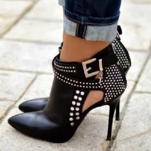 Moda Feminina Botas De Salto Alto Ponta De Strass