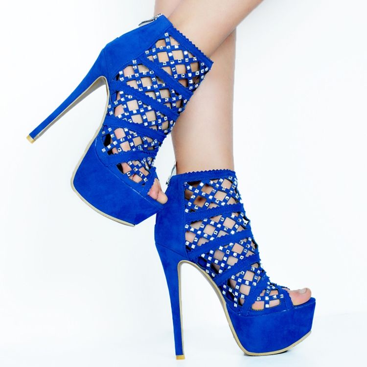 Sandálias Femininas De Strass Peep Toe De Salto Alto Ultra-alto