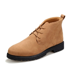 Sapatos Casuais Masculinos Com Biqueira Redonda Com Cordões
