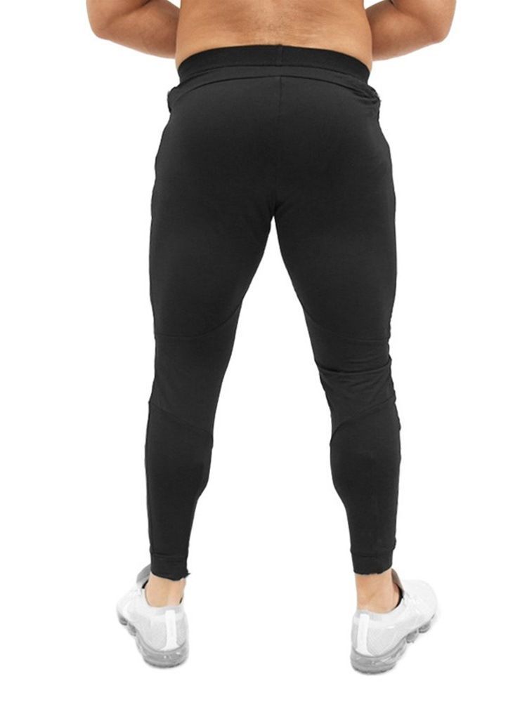 Calça Casual Com Cordões Simples Folgados Elásticos Masculinos De Primavera