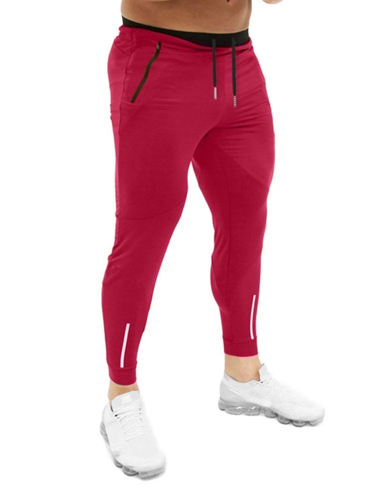 Calça Casual Com Cordões Simples Folgados Elásticos Masculinos De Primavera