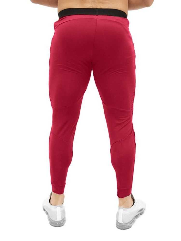 Calça Casual Com Cordões Simples Folgados Elásticos Masculinos De Primavera