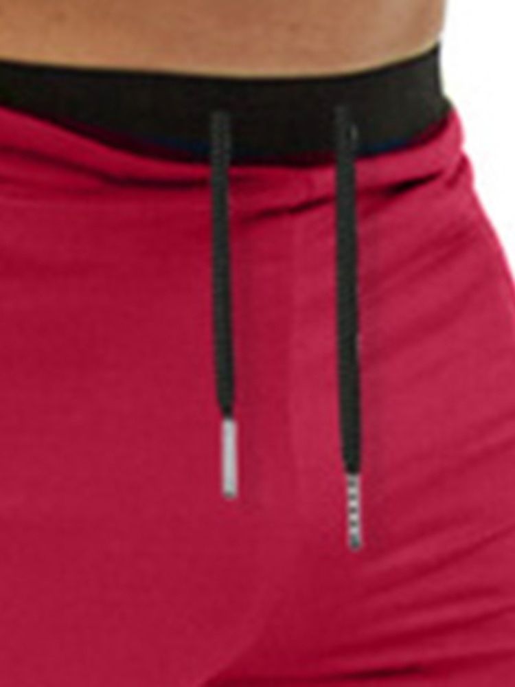 Calça Casual Com Cordões Simples Folgados Elásticos Masculinos De Primavera